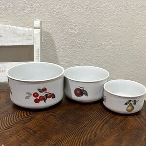 Set of Vintage B.I.A Cordon BLEU Mixing Bowls - Fruit Accents